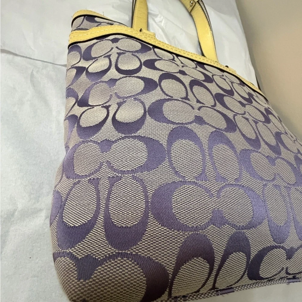 Coach Yellow and Purple Signature Tote